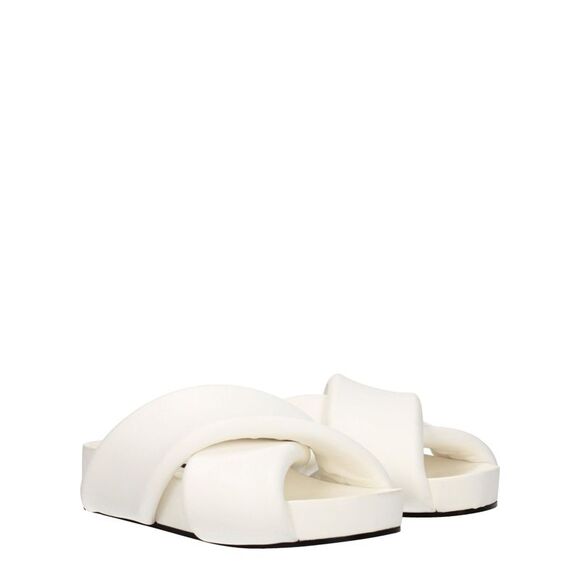 Jil Sander White Leather Women\'s Slippers